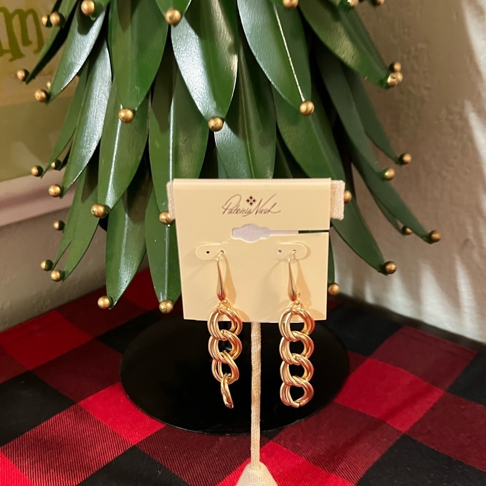 Patricia Nash Gold Triple Link Earrings